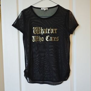 Women's Round Neck Short Sleeve Mesh Sheer Top See Through Cover Up Long Tee Shi